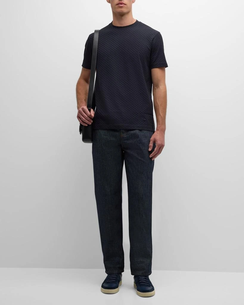 Emporio Armani Men's Cotton Tonal Diamond Crewneck T-Shirt 2