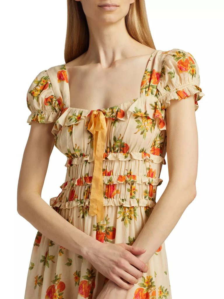 DÔEN Clarinet Floral Self-Tie Midi-Dress 6