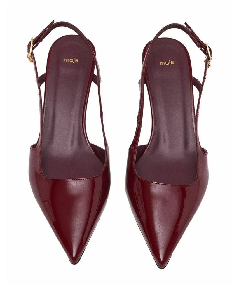 Maje Women's Patent Leather Slingback Pumps 4