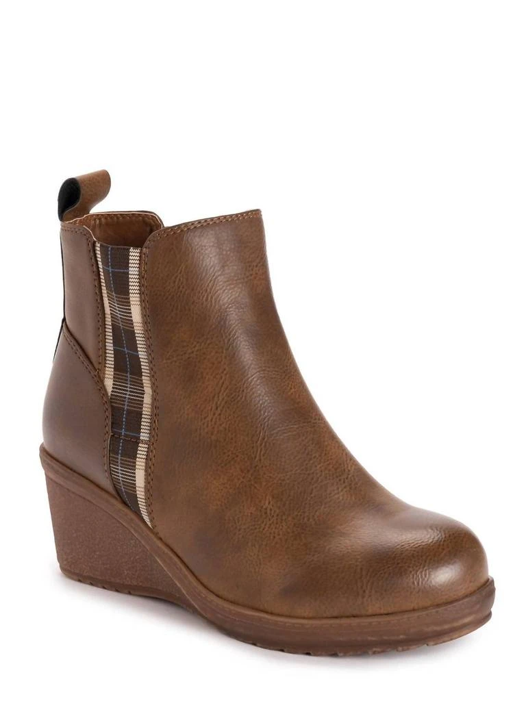 MUK LUKS Women
s England Oxford Wedge Booties In Chestnut