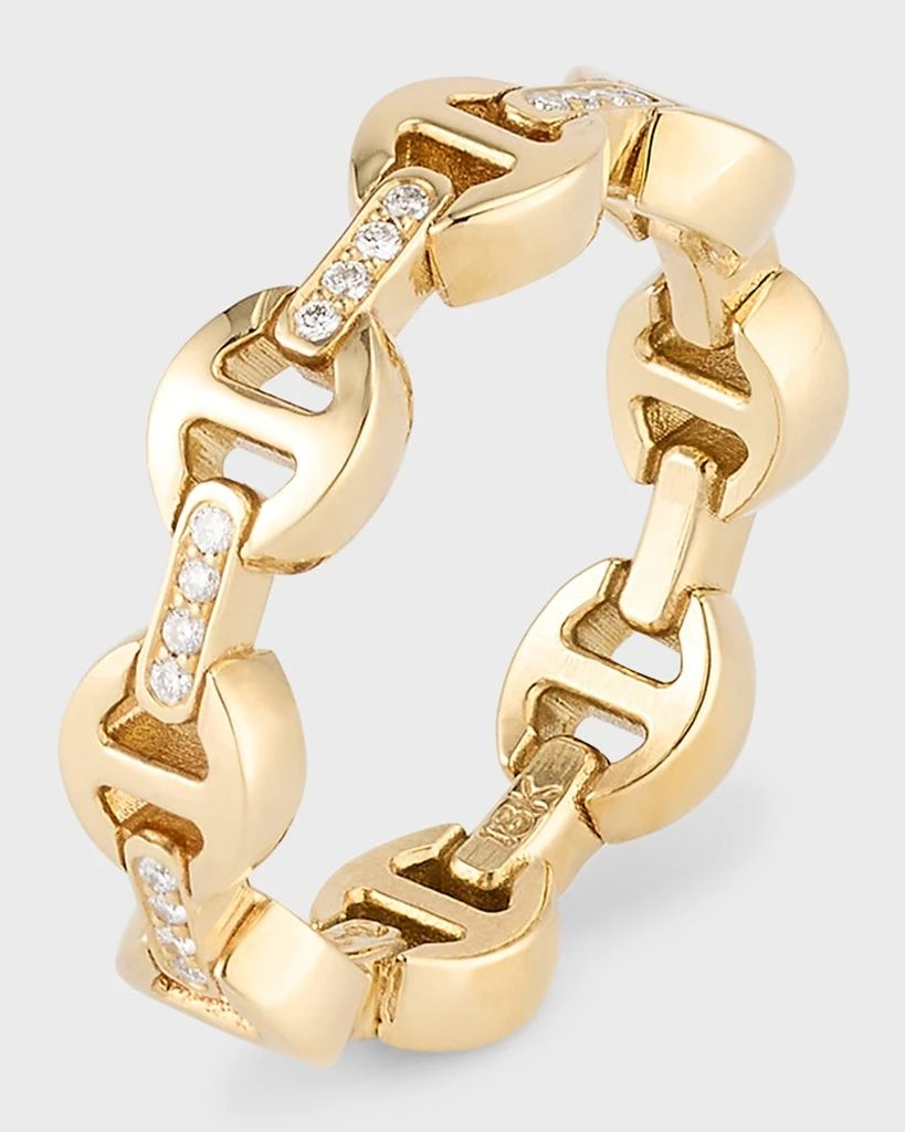 Hoorsenbuhs 18K Yellow Gold Dame Tri-Link Diamond Bridge Ring 3