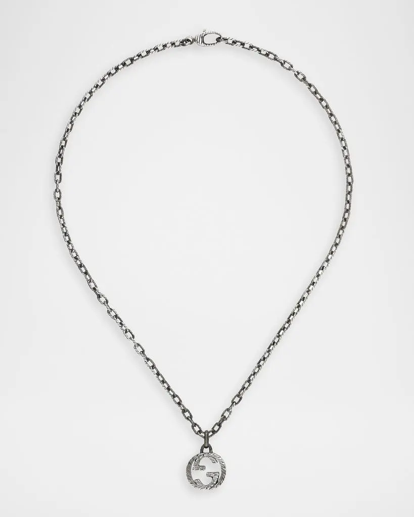 Gucci Textured Interlocking G Pendant Necklace
