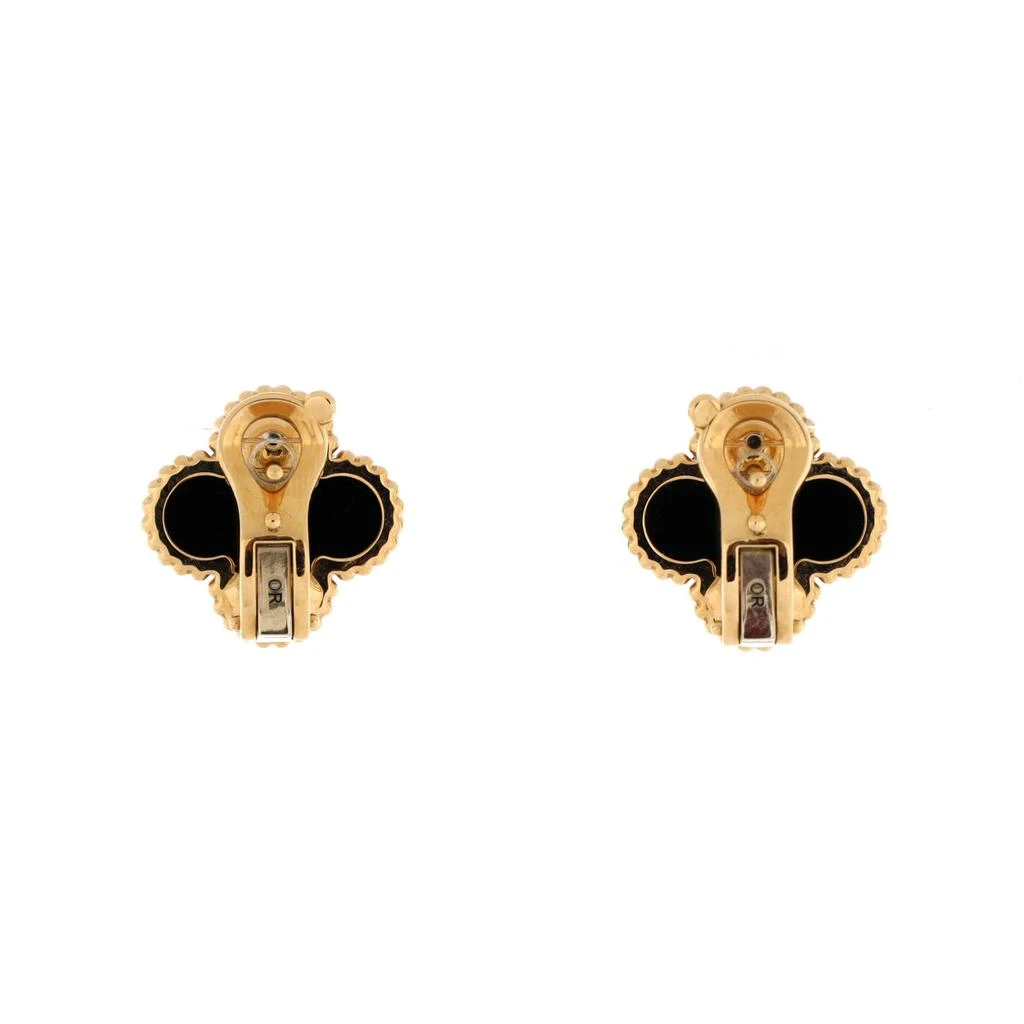 Van Cleef & Arpels Vintage Alhambra Earrings 18K Yellow Gold and Onyx 2