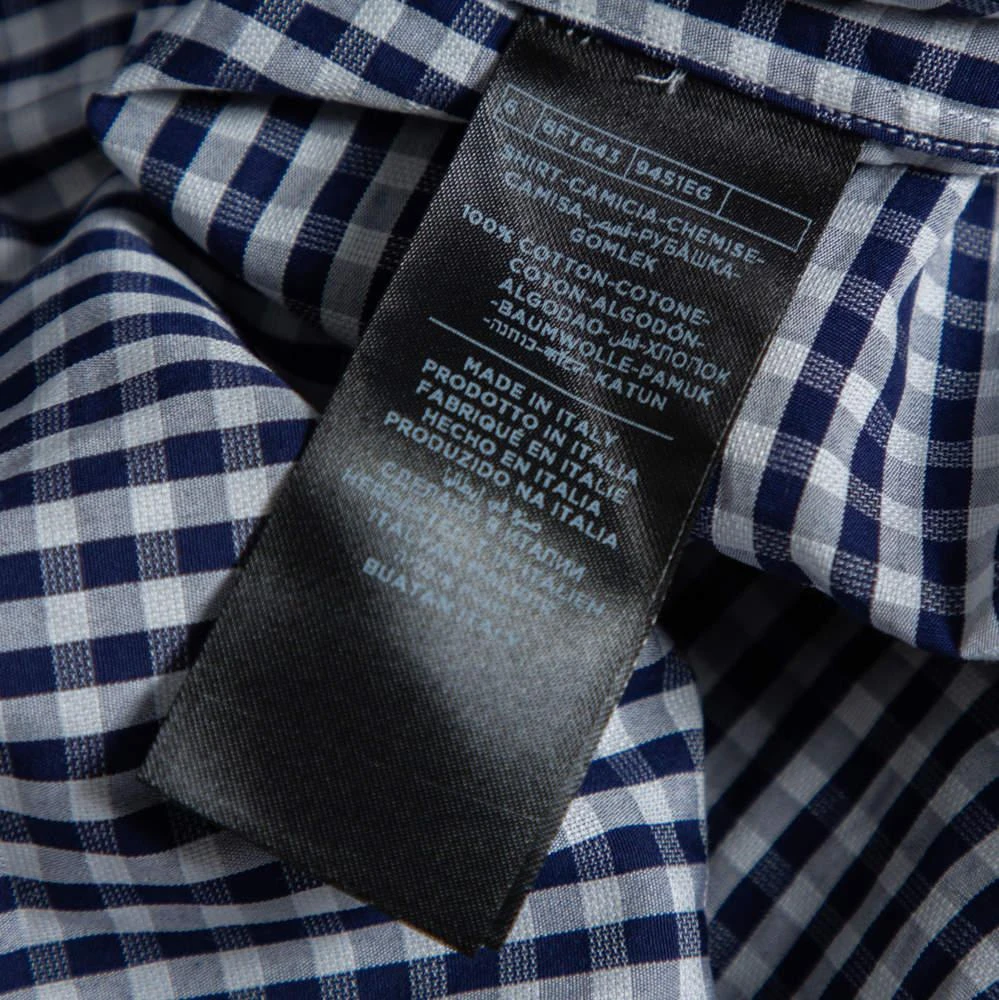 Tom Ford Tom Ford Blue Gingham Check Cotton Shirt XXXL 7