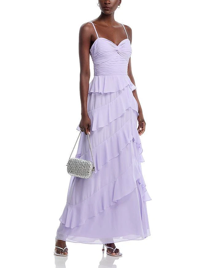 AQUA Chiffon Tiered Ruffled Dress - Exclusive 1