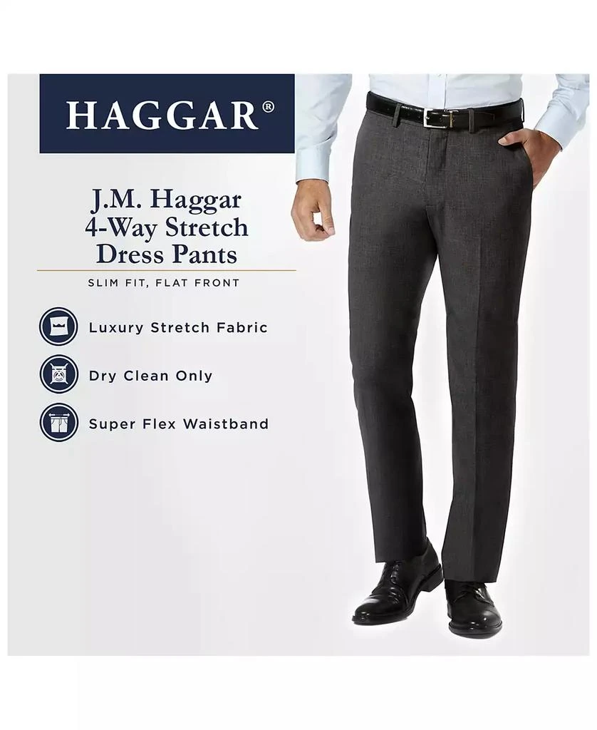 Haggar JMH Men's 4 Way Stretch Slim Fit Flat Front Dress Pant 7