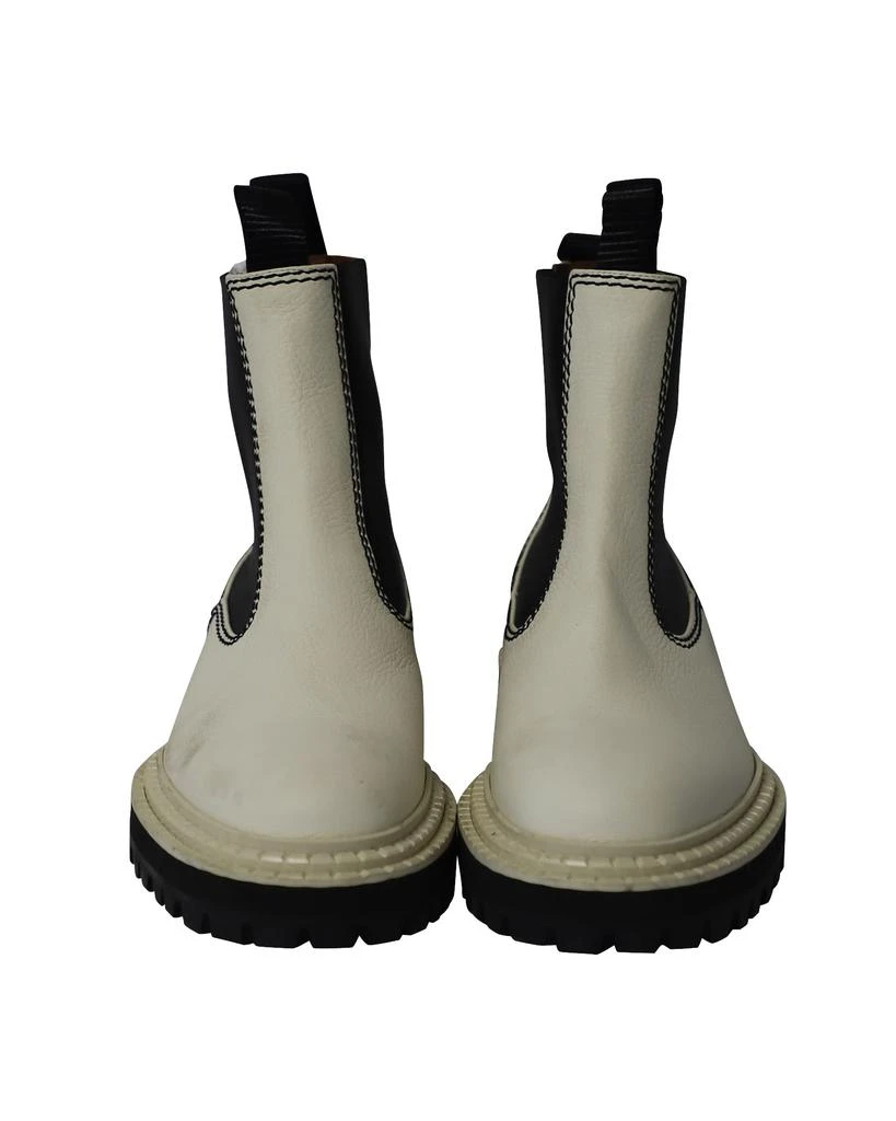 Proenza Schouler Lug Sole Chelsea Boots in White Calfskin Leather 2