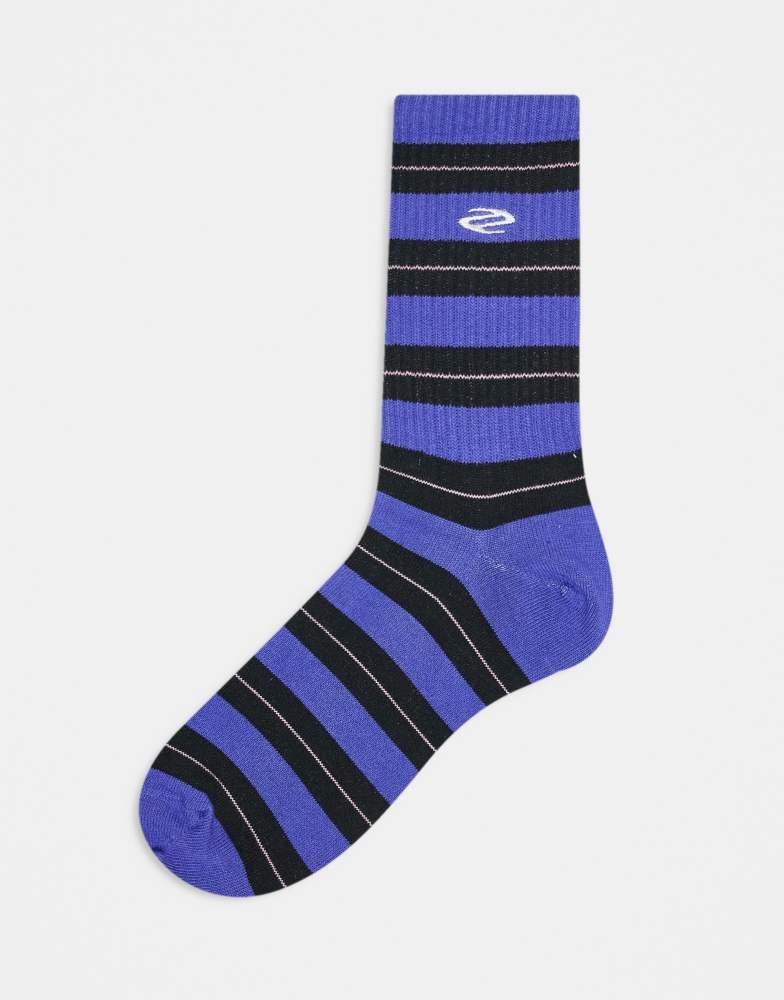 Weekday Weekday sports socks in purple stripe