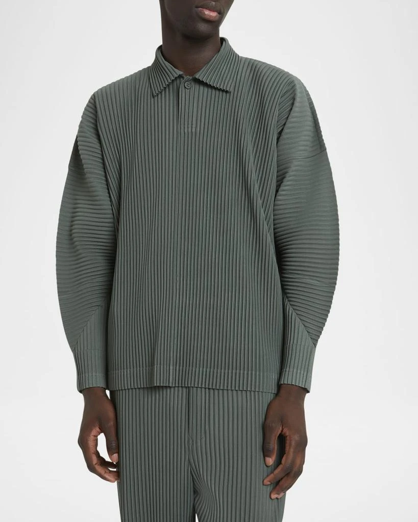 Homme Plisse Issey Miyake Men's MC October Pleated Polo Shirt 5