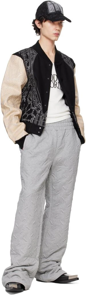 Who Decides War Black & Tan Notre Dame Varsity Leather Bomber Jacket 4
