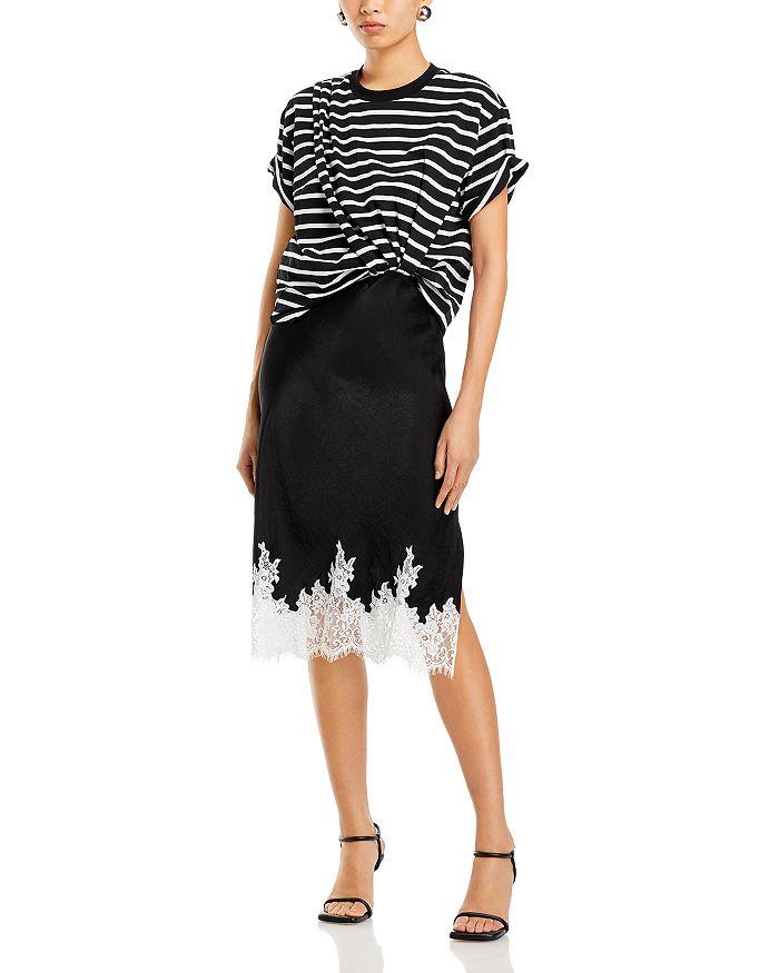 3.1 Phillip Lim Striped Draped T-Shirt Dress