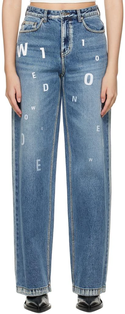 We11done Navy Random Logo Jeans 1