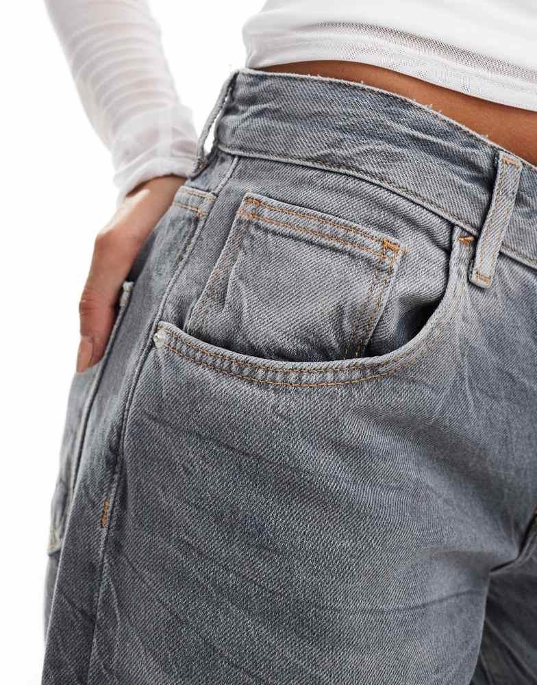 Bershka Bershka wide leg baggy jeans in dirty grey wash - Jeans