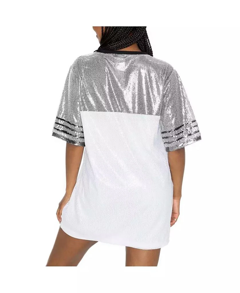 Gameday Couture Women's White/Gray Cleveland Browns Bling It Full Sequin Jersey Dress 2