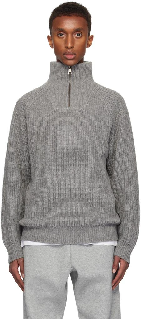 Carhartt WIP Gray Marlon Half Zip Sweater 1