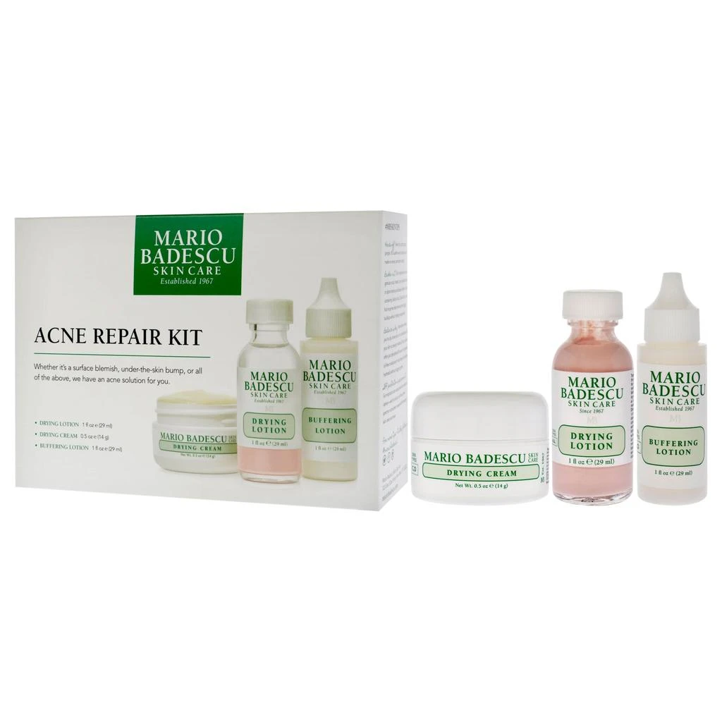 Mario Badescu Acne Repair Kit by  for Unisex - 3 Pc 1oz Drying Lotion, 1oz Buffering Lotion, 0.5oz Drying Cream 4