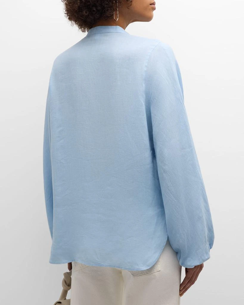 Eleventy Blouson-Sleeve Linen Shirt 6