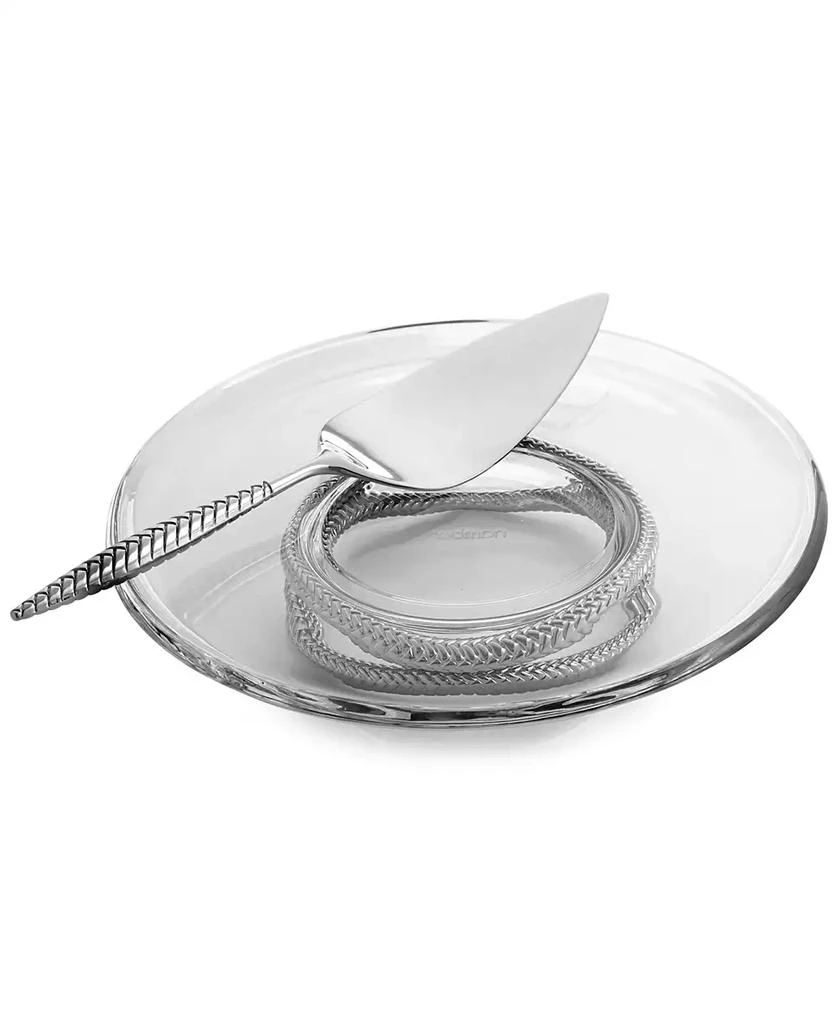 Nambé 2-Pc. Braid Glass Cake Plate 
Server Set