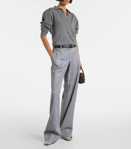 Stella McCartney Striped wool wide-leg pants 2