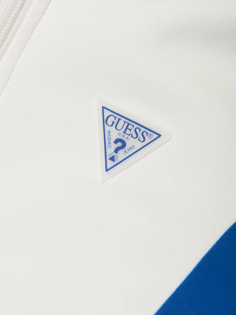 GUESS Guess Boys Logo Zip Up Top in White 3