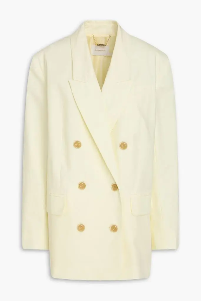 Zimmermann Double-breasted cotton-poplin blazer