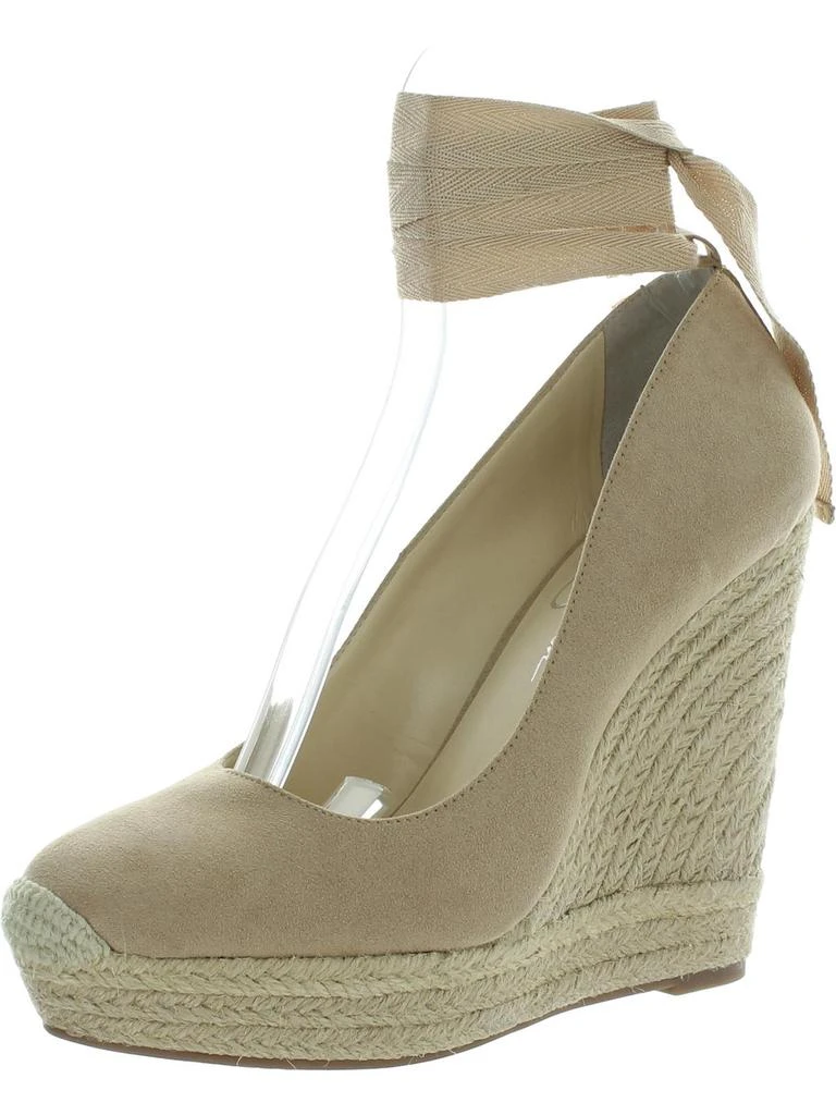 Jessica Simpson Zexie Womens Canvas Wrap Wedge Heels 1