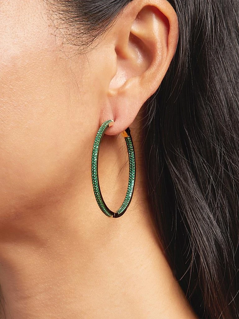 Nickho Rey Classic Hoops Slim Tire 14K Gold Vermeil 
Crystal Earrings 2