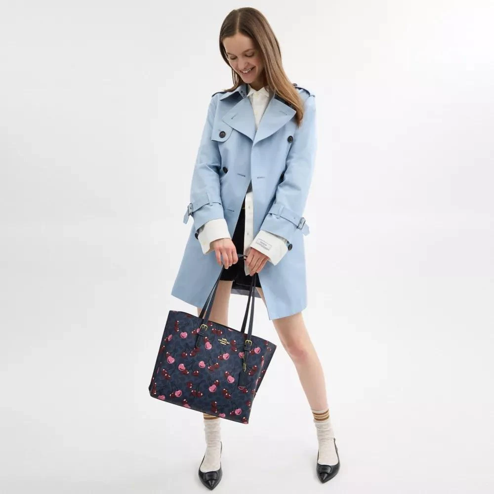 Coach Mollie Tote In Signature Canvas With Cherry Print 2
