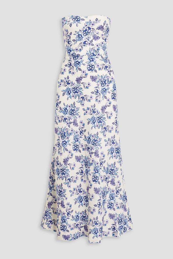 Bec & Bridge Audette strapless floral-print linen maxi dress