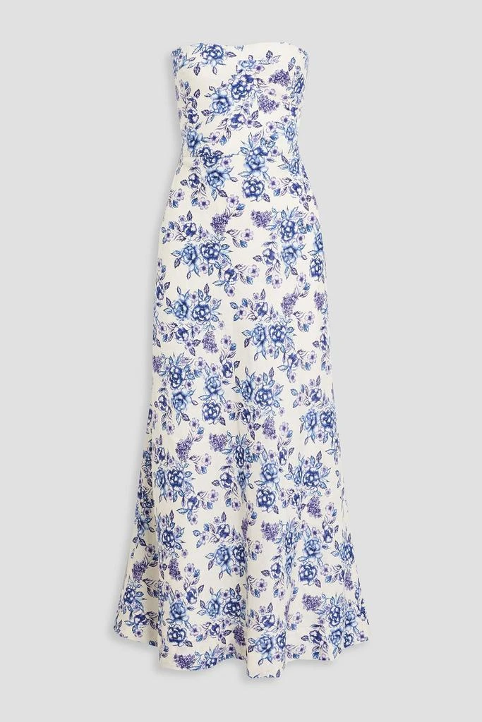 Bec & Bridge Audette strapless floral-print linen maxi dress 1
