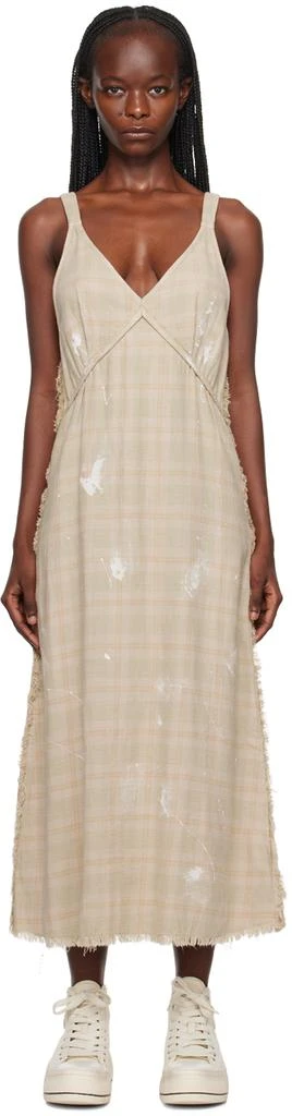 R13 SSENSE Exclusive Beige Grunge Midi Dress 1