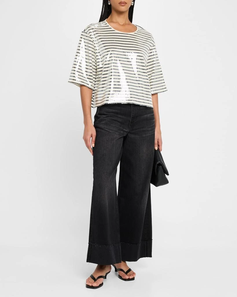 Marella Gardone Boxy Striped Sequin Tee 2