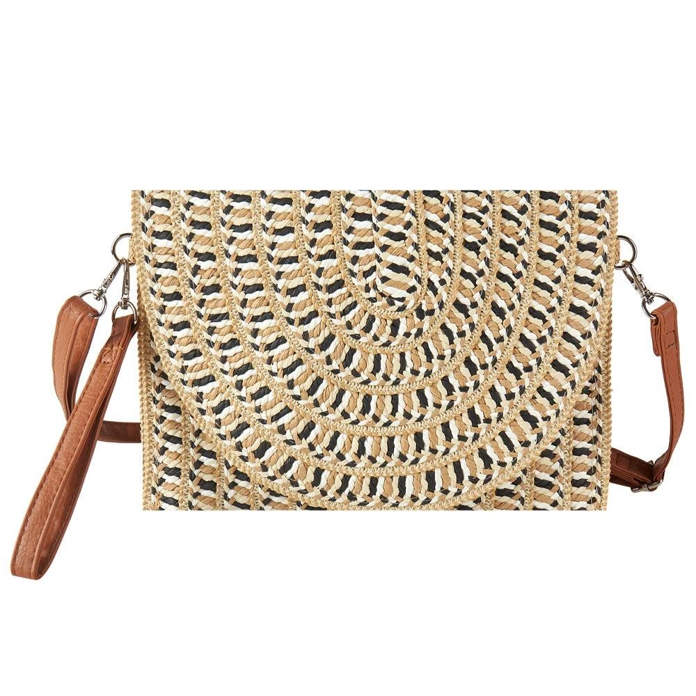 FASHNZFAB Multi Color Straw Clutch Bag / Crossbody Bag 2