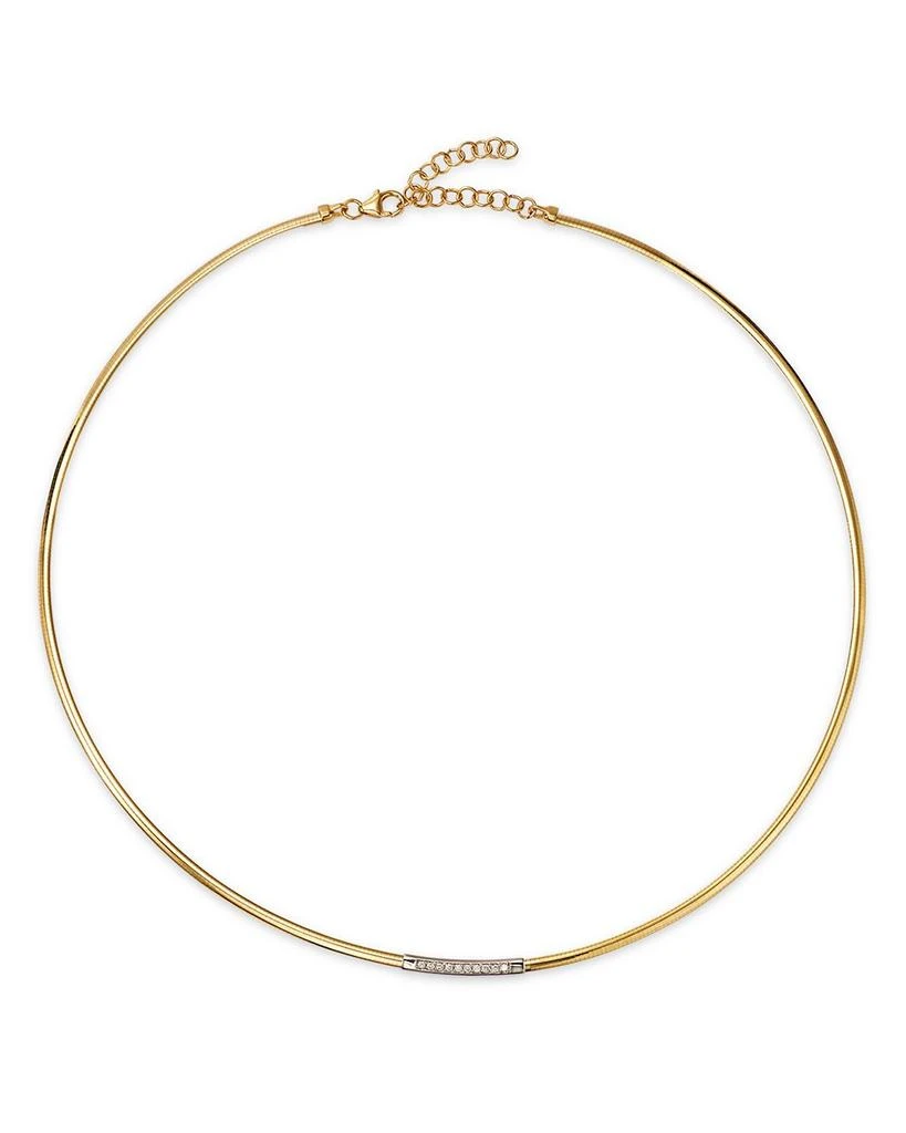 Alberto Amati 14K Yellow Gold Diamond Omega Link Collar Necklace, 16-18" 1