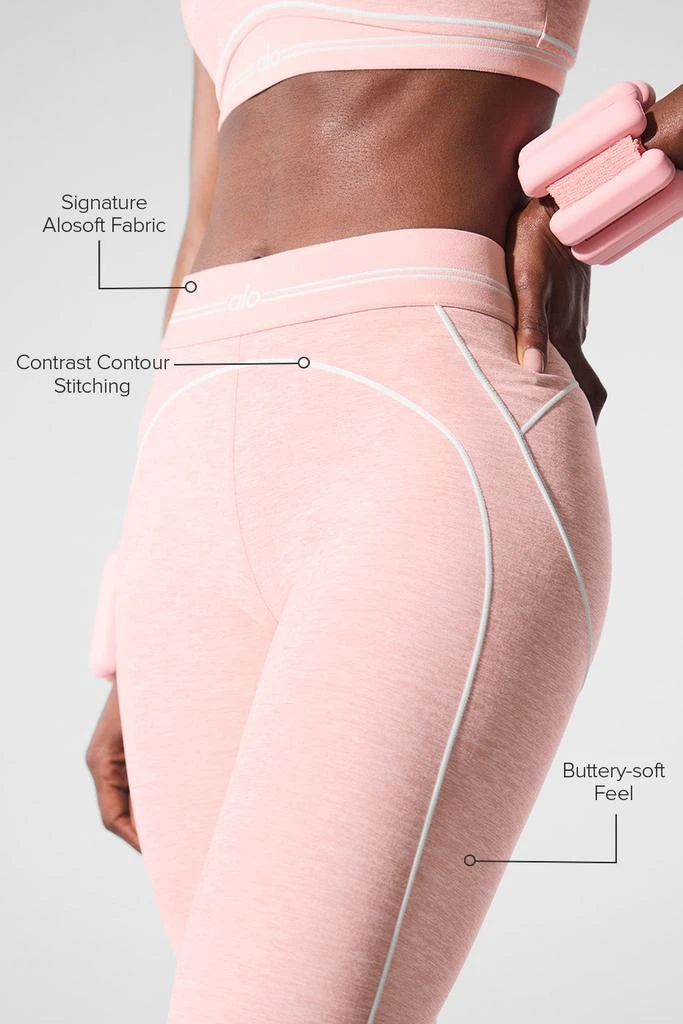 Alo Alosoft High-Waist Heart Throb Legging - Pink Quartz Heather/White 2