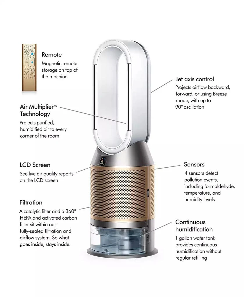Dyson Purifier Humidify+Cool Formaldehyde PH04 | White/Gold 10