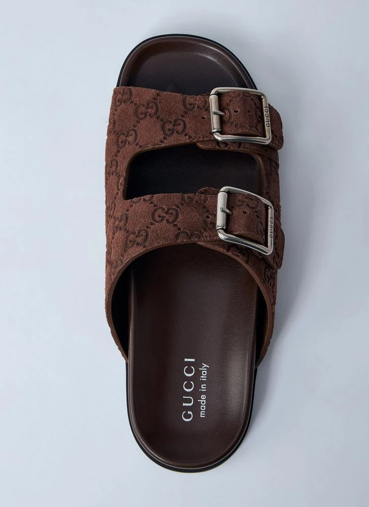 Gucci Logo Embossed Leather Slides 6
