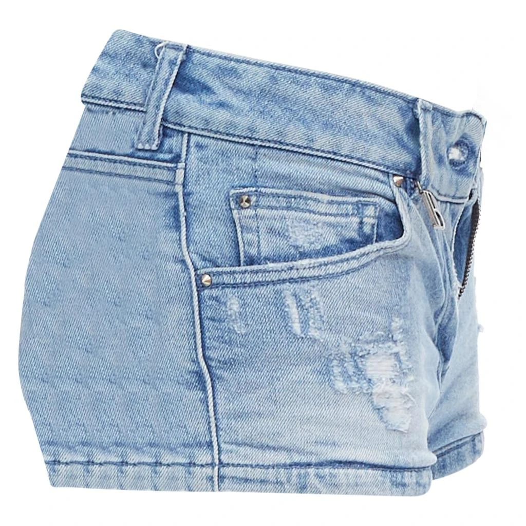 PIERRE BALMAIN Distressed Washed B Logo Charm Hot Shorts 4