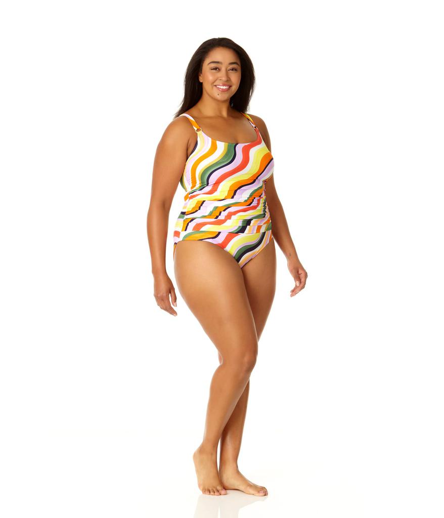 Anne Cole Plus Size Shirred Lingerie Maillot