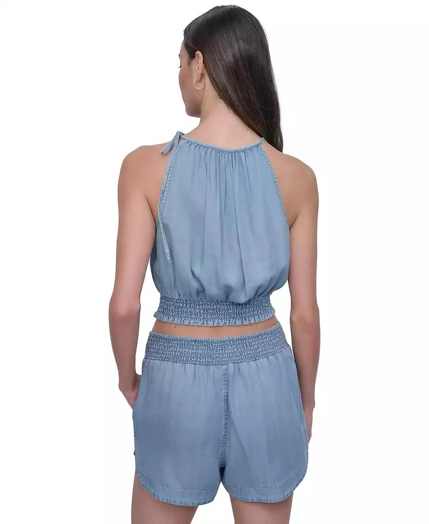 DKNY Women's Smocked-Waist Sleeveless Crop Top 6