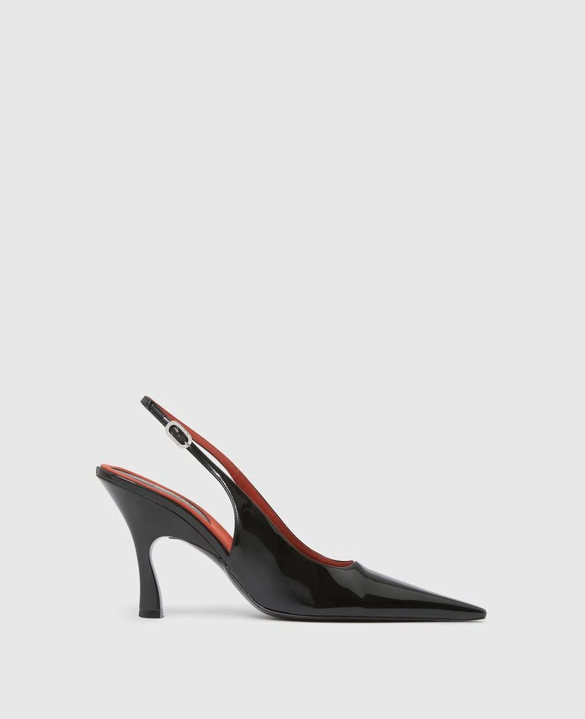 Stella McCartney Stella McCartney - Elsa Pointed Toe Slingbacks, Woman, Black, Size: 37h 1
