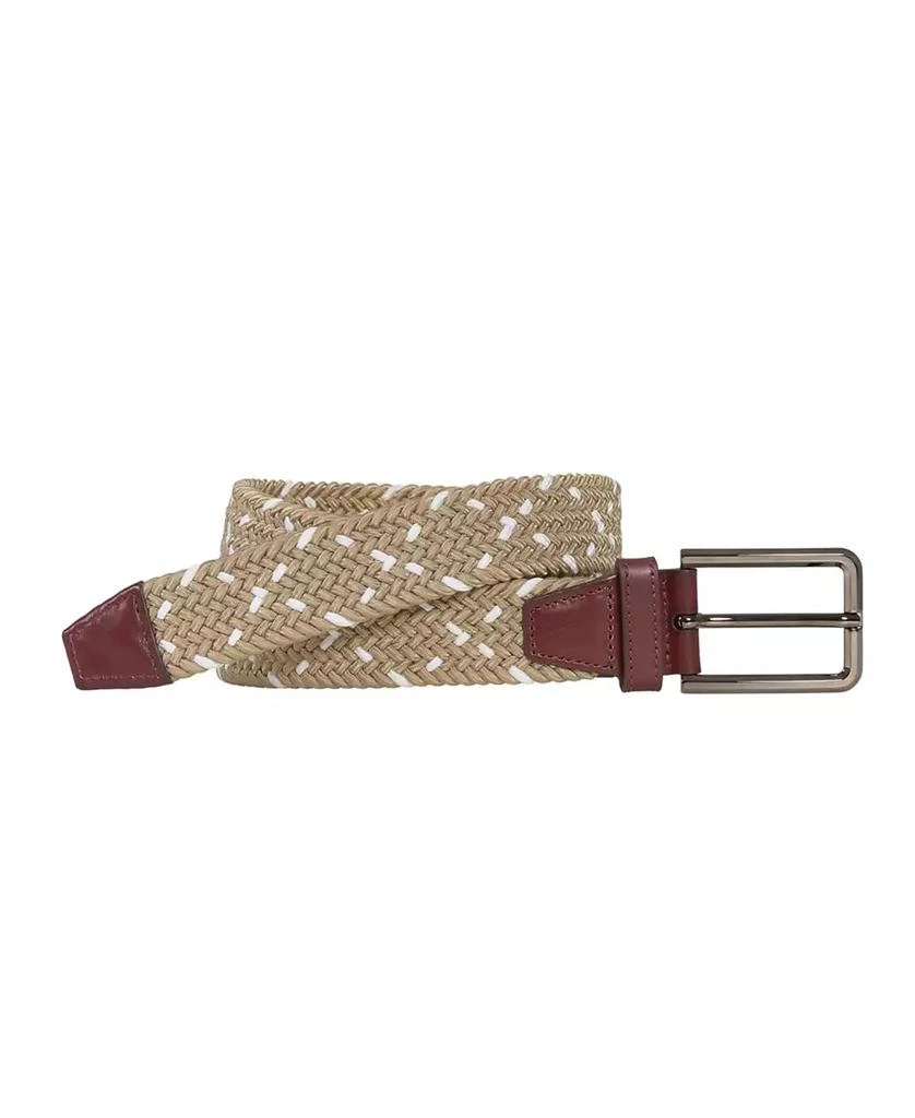 Johnston & Murphy Men's Woven Stretch Knit Belt 1