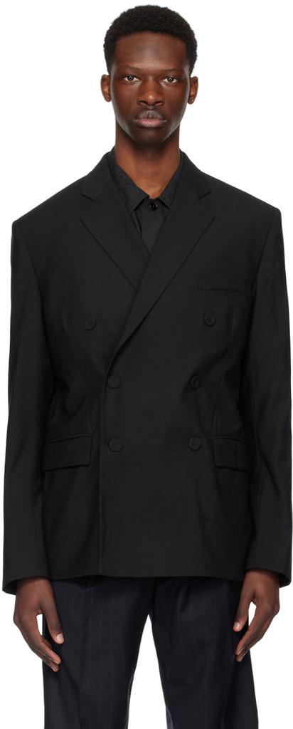 424 Black Double-Breasted Blazer