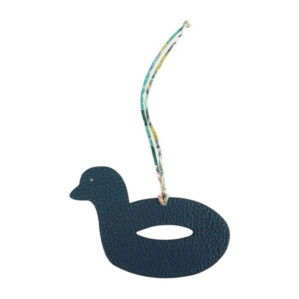 Hermes Navy Color Taurillon Clemence Leather Keyring (Pre-Owned)