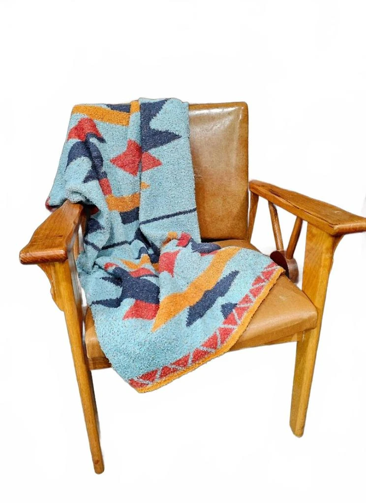 Cactus Babes Prescott Plush Blanket In Blue 5