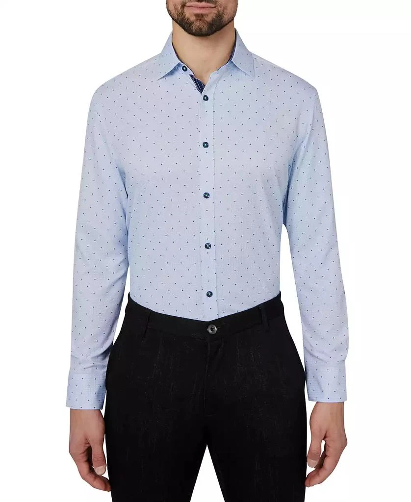 Society of Threads Men's Regular Fit Non-Iron Geo Print Performance Dress Shirt 1