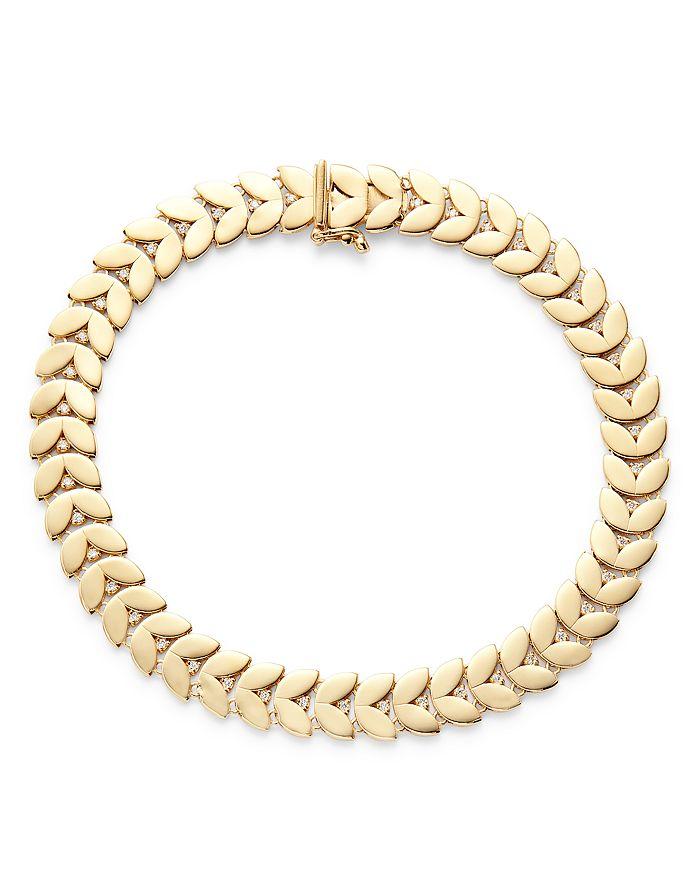 Alberto Amati 14K Yellow Gold Diamond Chevron Link Bracelet