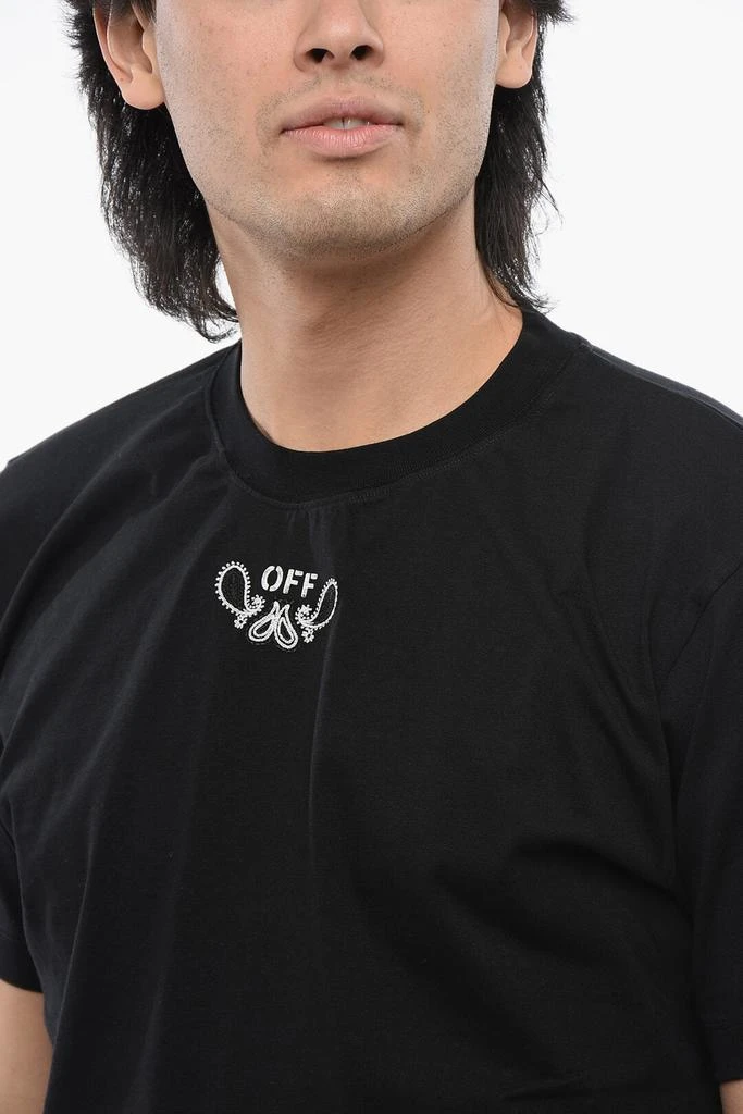 Off-White Off-White Slim-Fit BANDANA Embroidered T-shirt 3