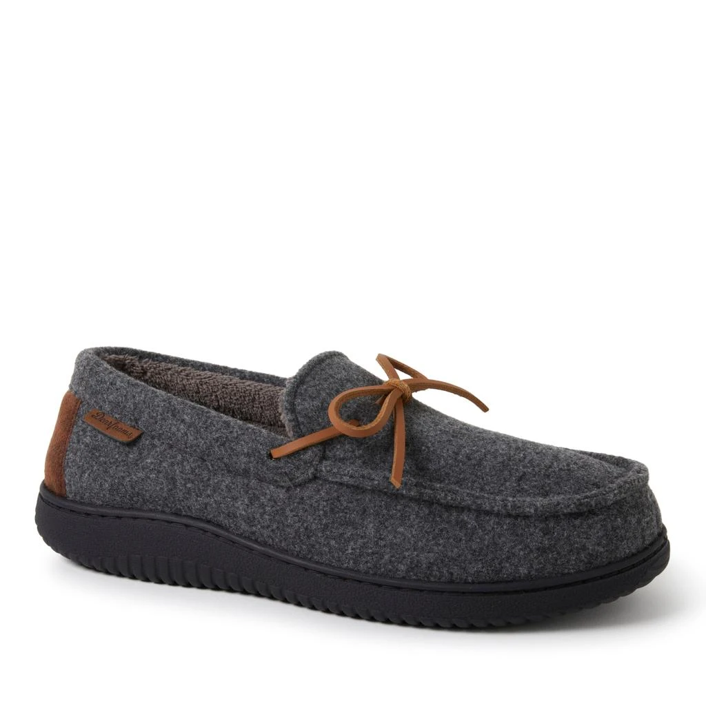 Dear Foams Men's Woodstock Wool Blend Energy Return Moccasin Slippers 1
