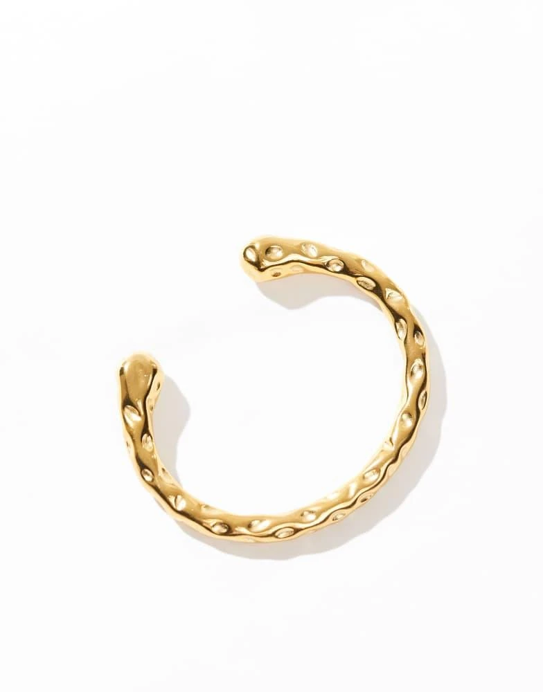 8 Other Reasons 8 Other Reasons 18k gold plated stainless steel hammered bangle bracelet 4